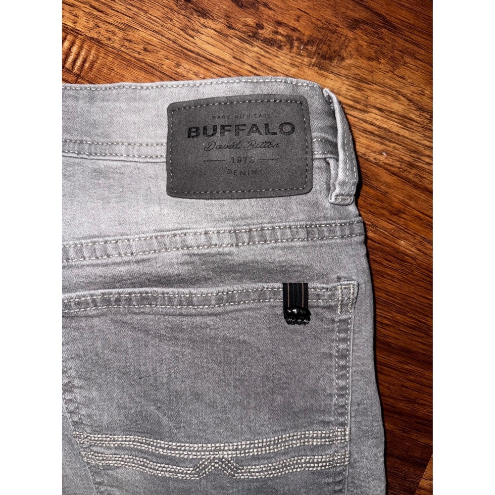 Buffalo David Bitton Evan-X Mens Grey Slim Straight Stretch Jeans W32 L32 - Picture 7 of 7
